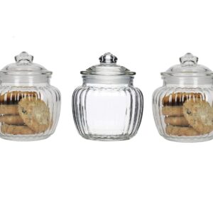 glass jar 3pcs set with air tight lid,