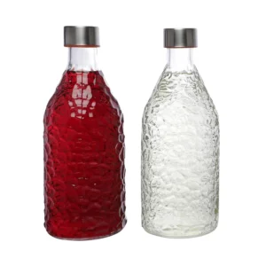 2 pcs set1000ml glass water bottle হ্যান্ডেল ছাড়া 2 পিছ বোতল