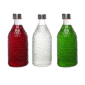 3pcs set1000ml glass water bottle হ্যান্ডেল ছাড়া ৩ পিছ বোতল