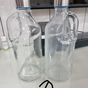 2 pcs set1000ml glass water bottle হ্যান্ডেল সহ প্লেন 2 পিছ বোতল প্রতিটি ১লিটার