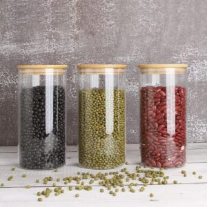 3 pcs set 1000 ml Borosilicate Glass jar storage Heat Resistan