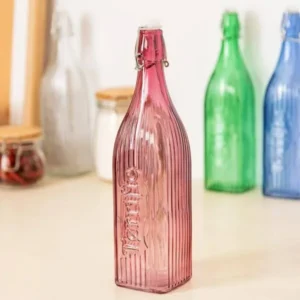 1000ML color ful Assorted Cork Square Glass Bottle